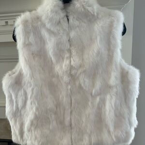 White Faux Fur Vest - Women Jackets & Coats